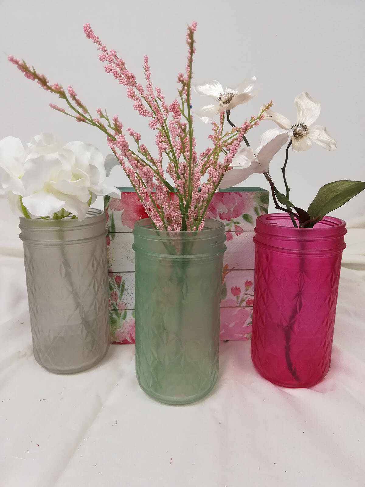 Frosted Glass Jars for Flowers