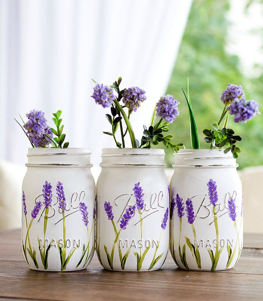 French Farmhouse Painted Lavender Blooms