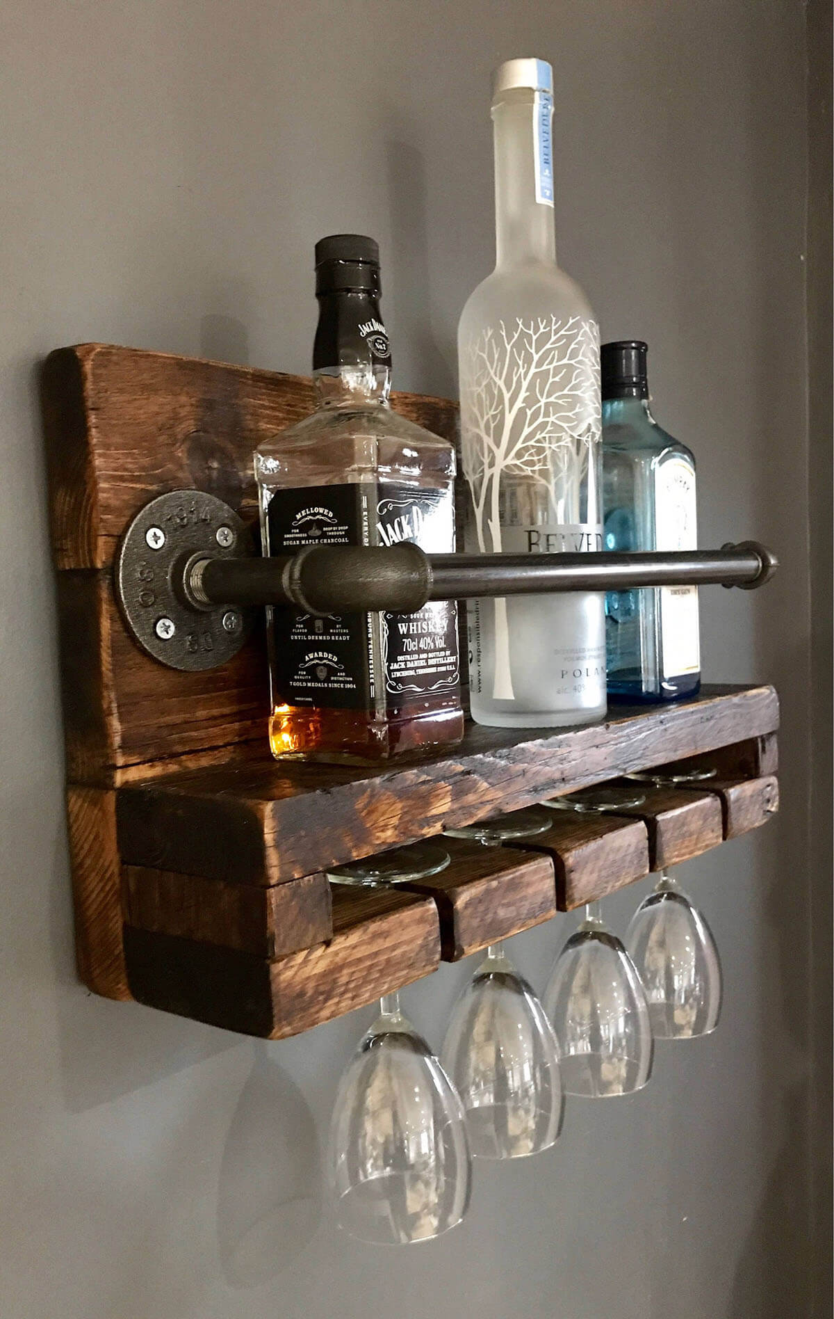 Urban Wine and Glass Wooden Storage Rack