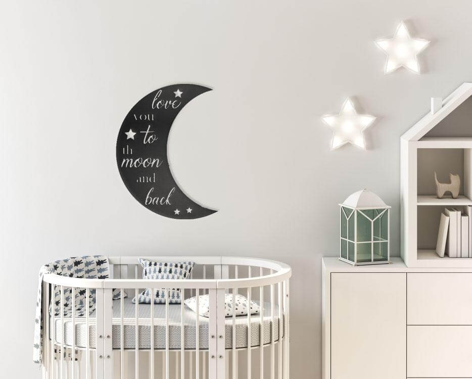 Darling Metal Moon Wall Sign