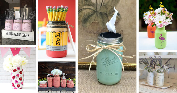 Featured image for 28 Fabulous Painted Mason Jar Ideas from Cutesy to Classic