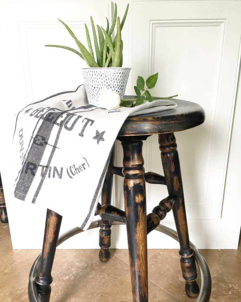 Shabby Chic Worn Stool Stand for the Farmhouse Living Room