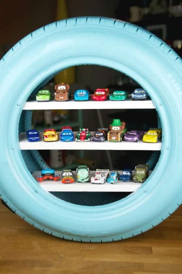 Thematic Tire Shelf for Small Figurines