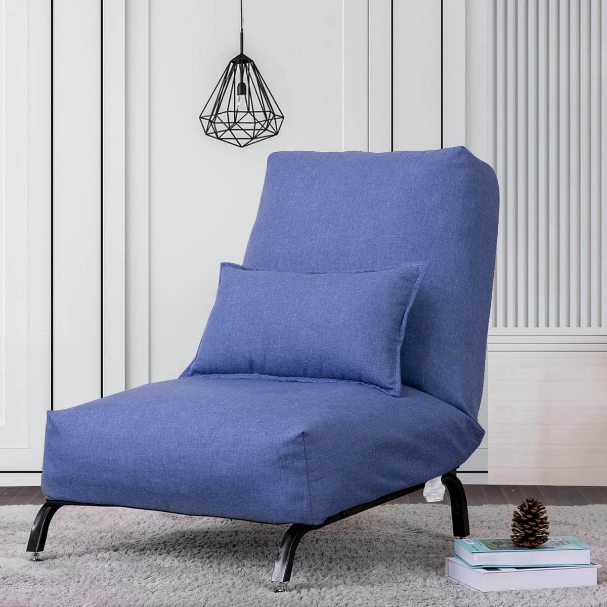 Chaise de baignoire en Lin Bleu Clair Doux