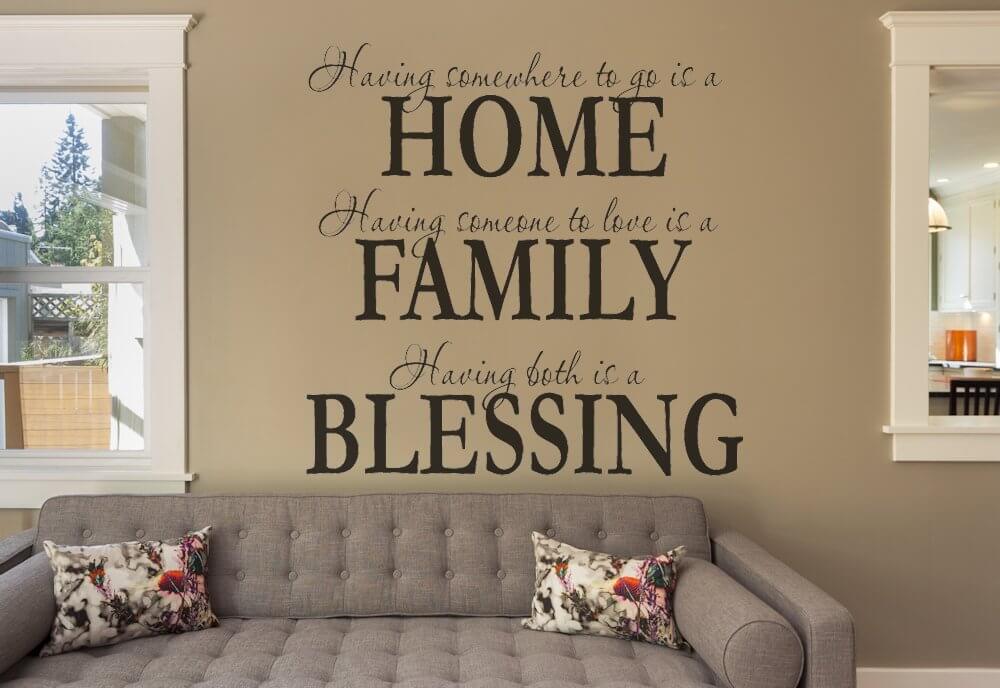 living room wall quote stickers