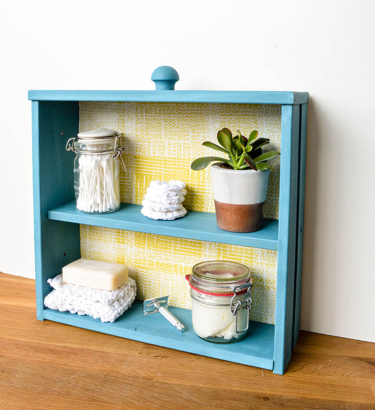 Cheerful Repurposed Drawer Tabletop Cabinet