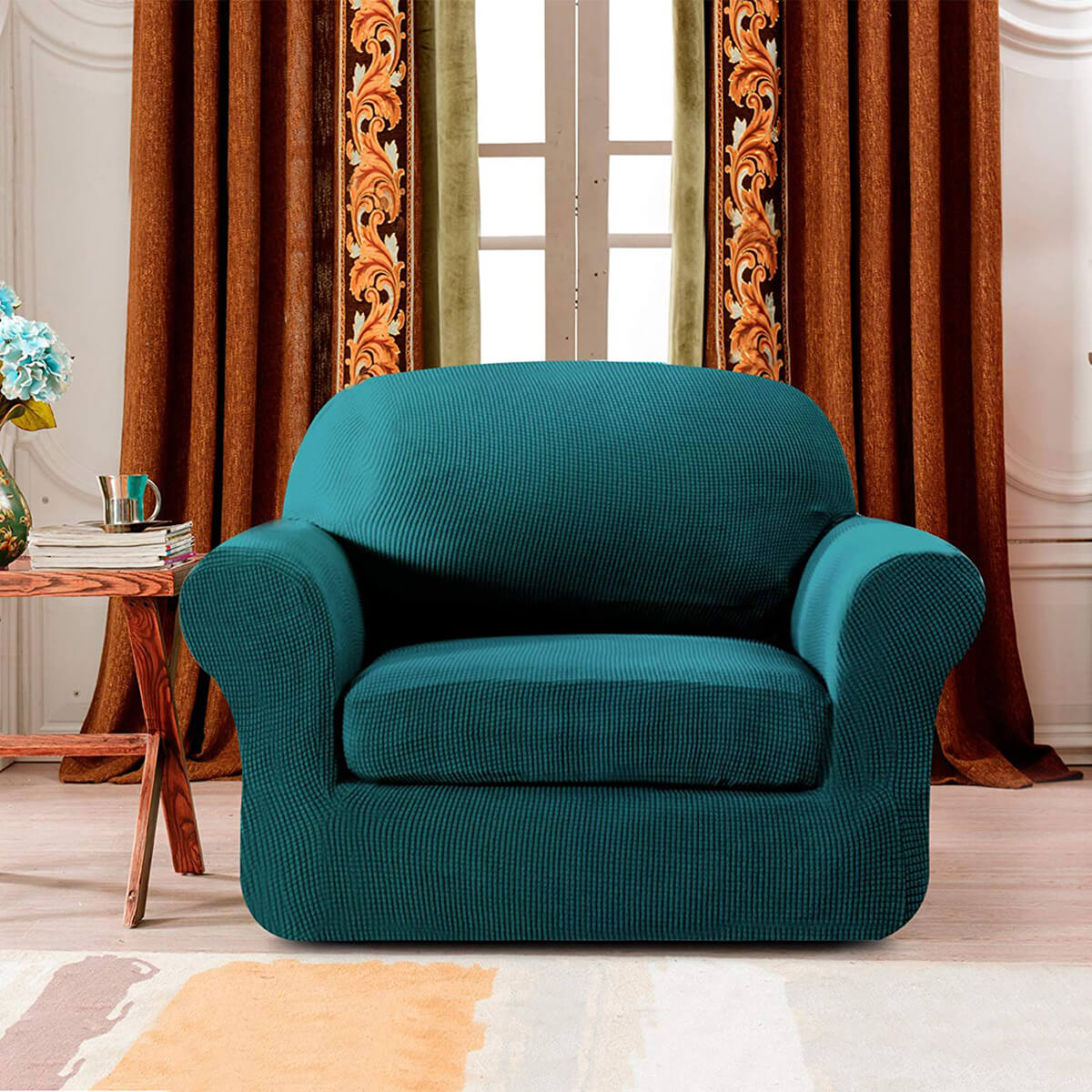 teal reading chair