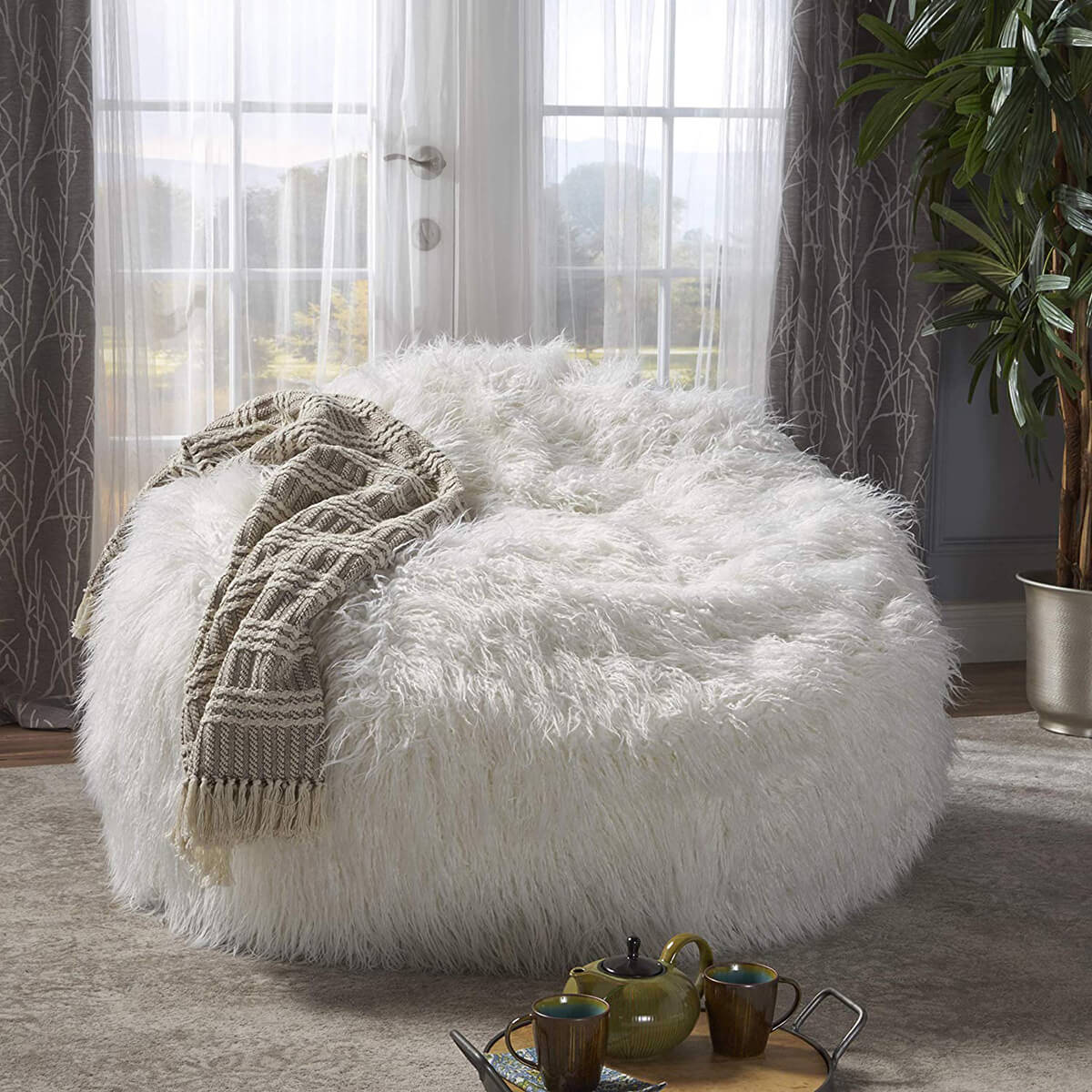 huge white bean bag