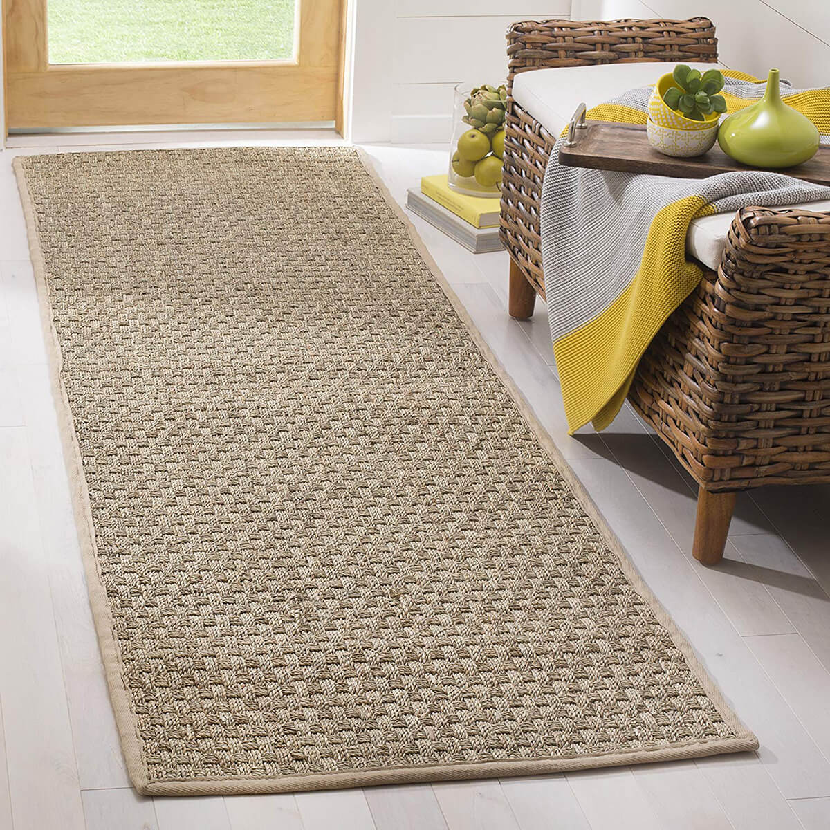 Natural Fiber Woven Patterned Runner