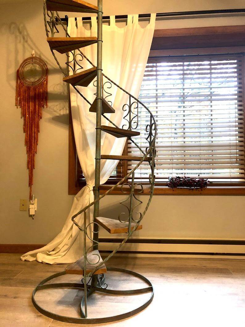 Vintage Iron Spiral Stairwell from the 1950s
