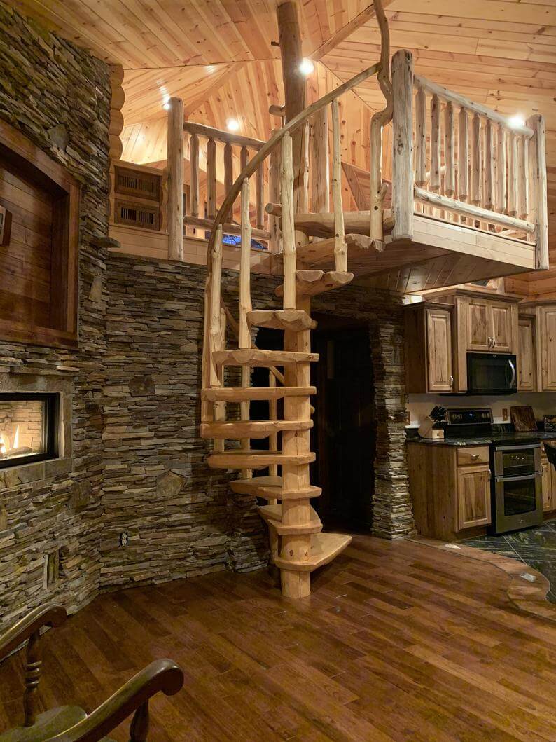 Rustic Cabin Staircase