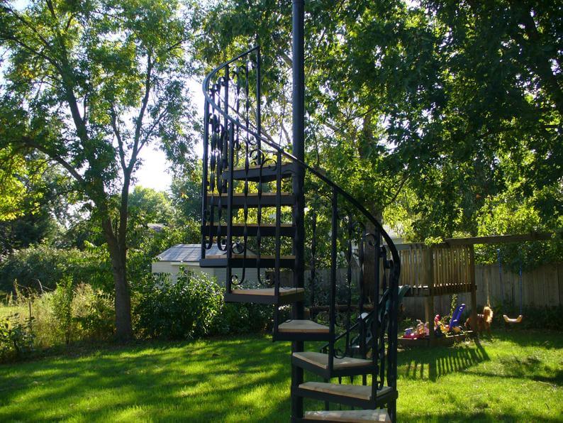 Handmade Spiral Stairs with Cedar Steps