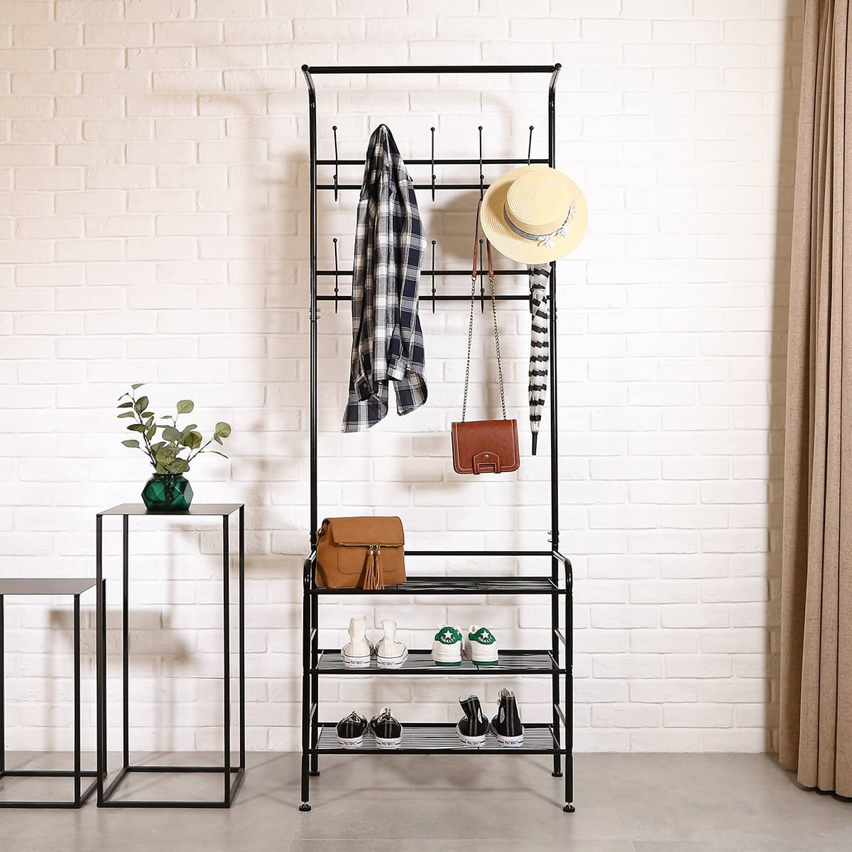 Practical Metal Coat and Shoe Rack