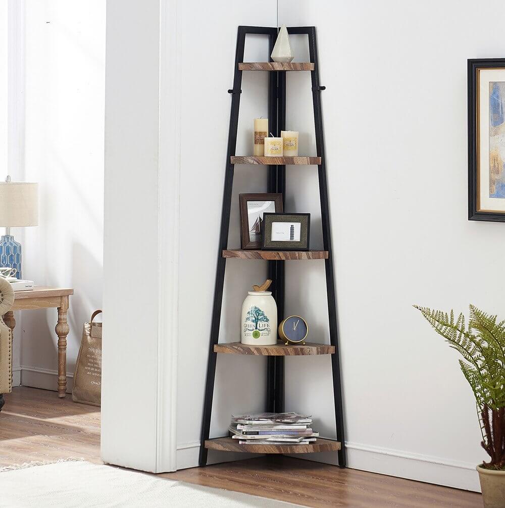 Innovative Corner Bookcase and Shelf