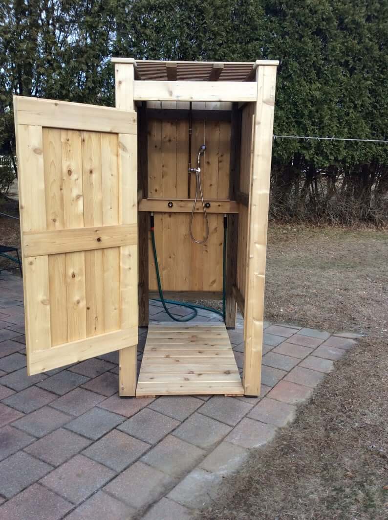 All Wood DIY Outdoor Shower