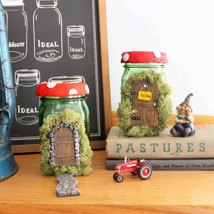 Cute Fairy Door Mason Jar