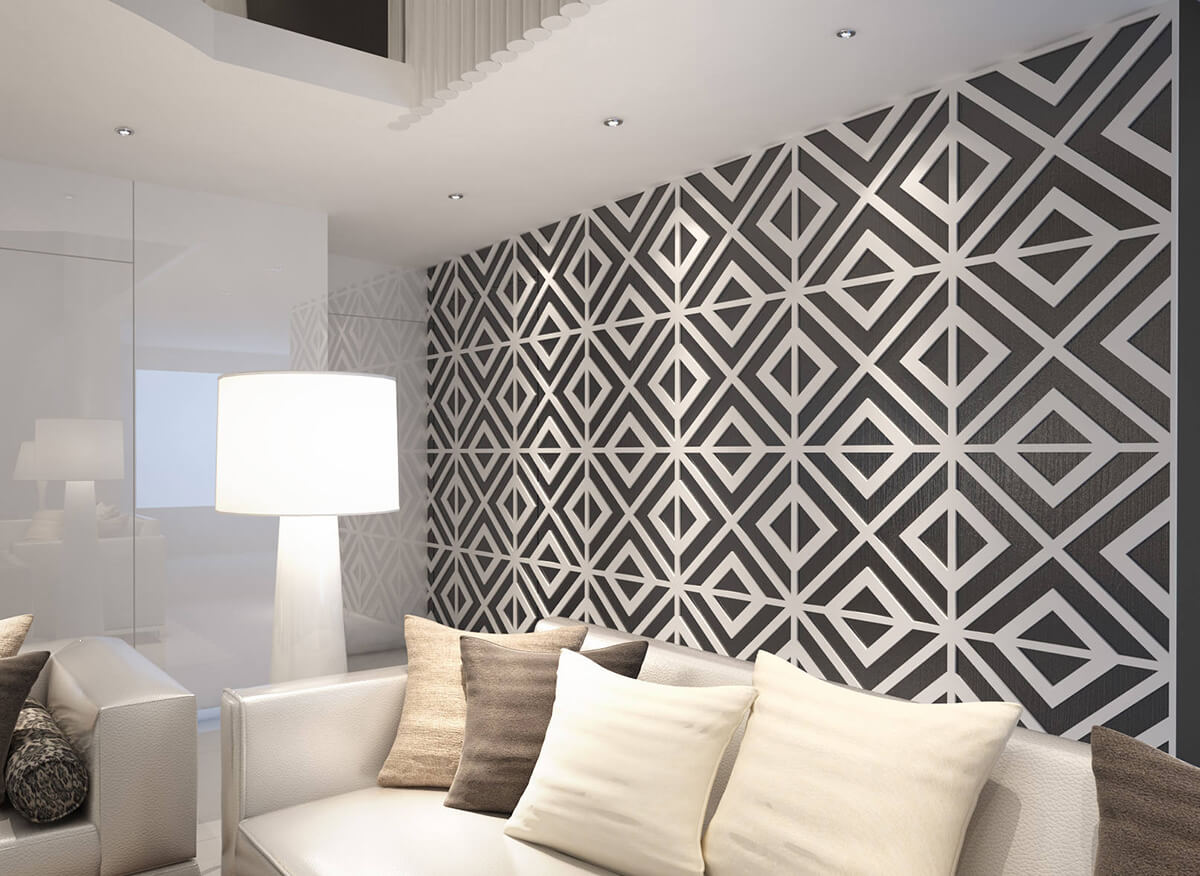 3-D Living Room Accent Wall Design Ideas