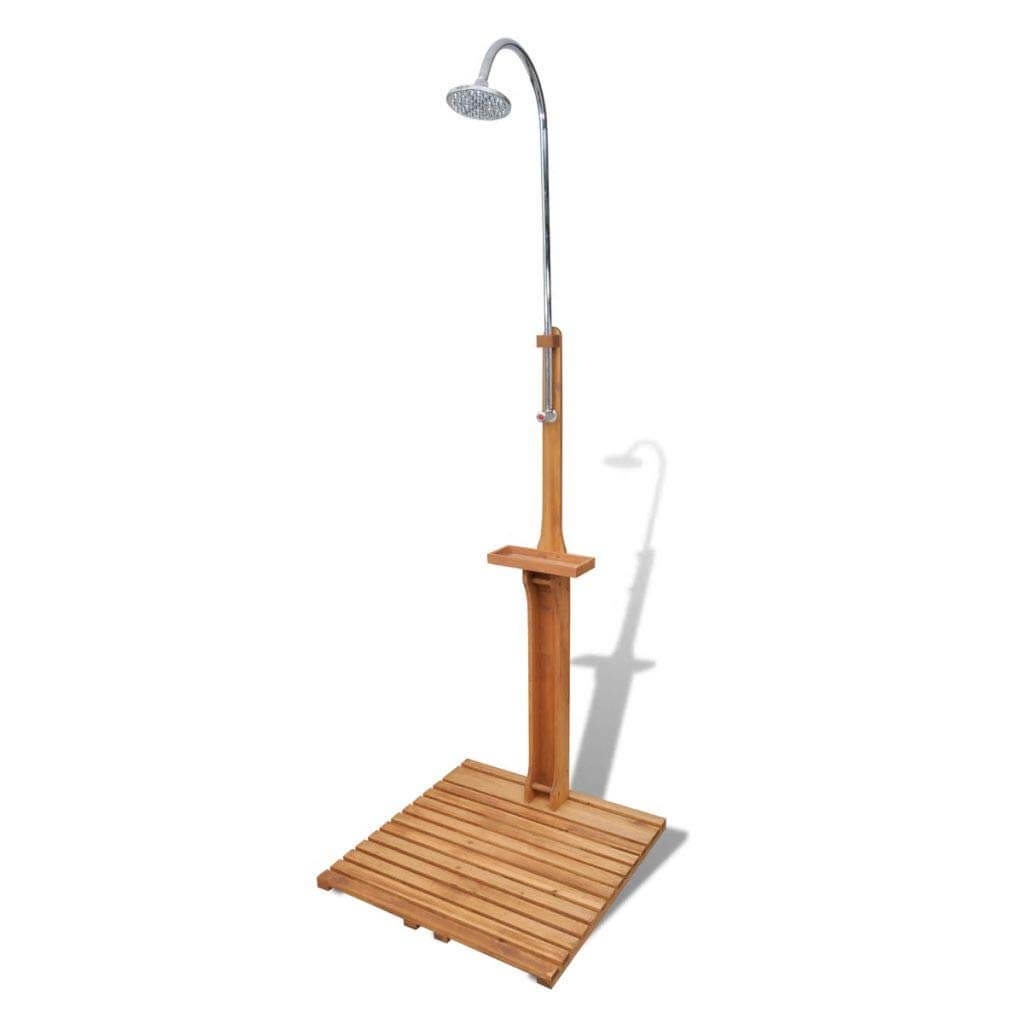 Douche sur pied en bois pour le jardin