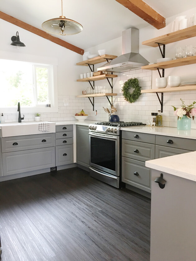 Gray and Simple Farmhouse-Inspired Flooring Idea