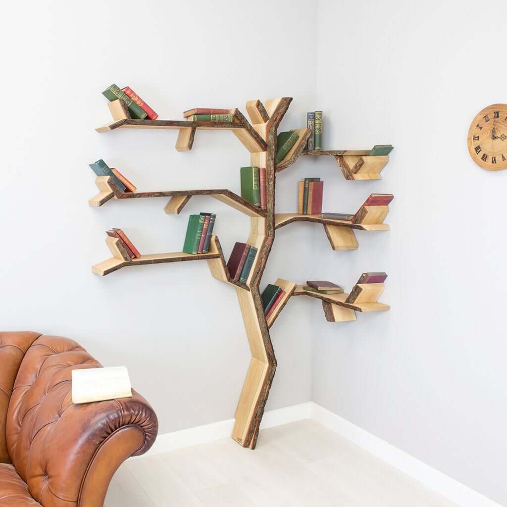 Stunning Organic Yew Tree Corner Shelf