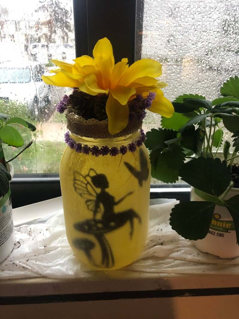 Pretty Floral Mason Jar Fairy Light