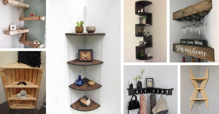 Featured image for 19 Useful DIY Corner Shelves that will Decorate and Organize Your Home