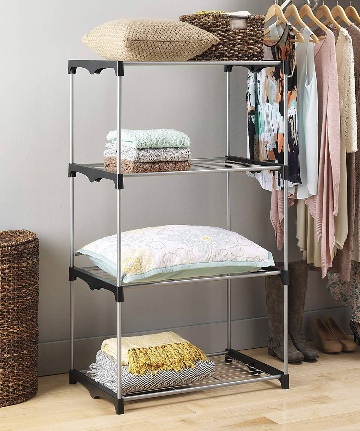 Space-Saving Slim Metal Shelves