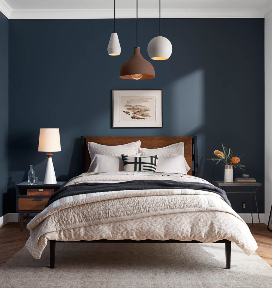 New Navy Blue Bedroom Decor Ideas with Simple Decor | Home Design Ideas