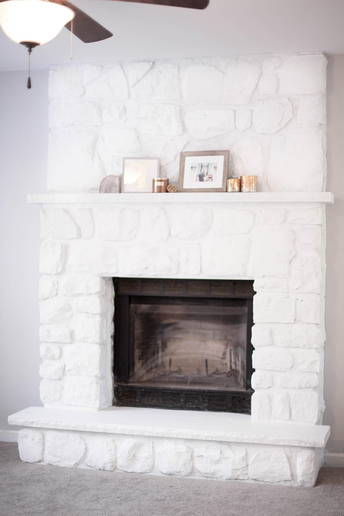 best white paint for stone fireplace