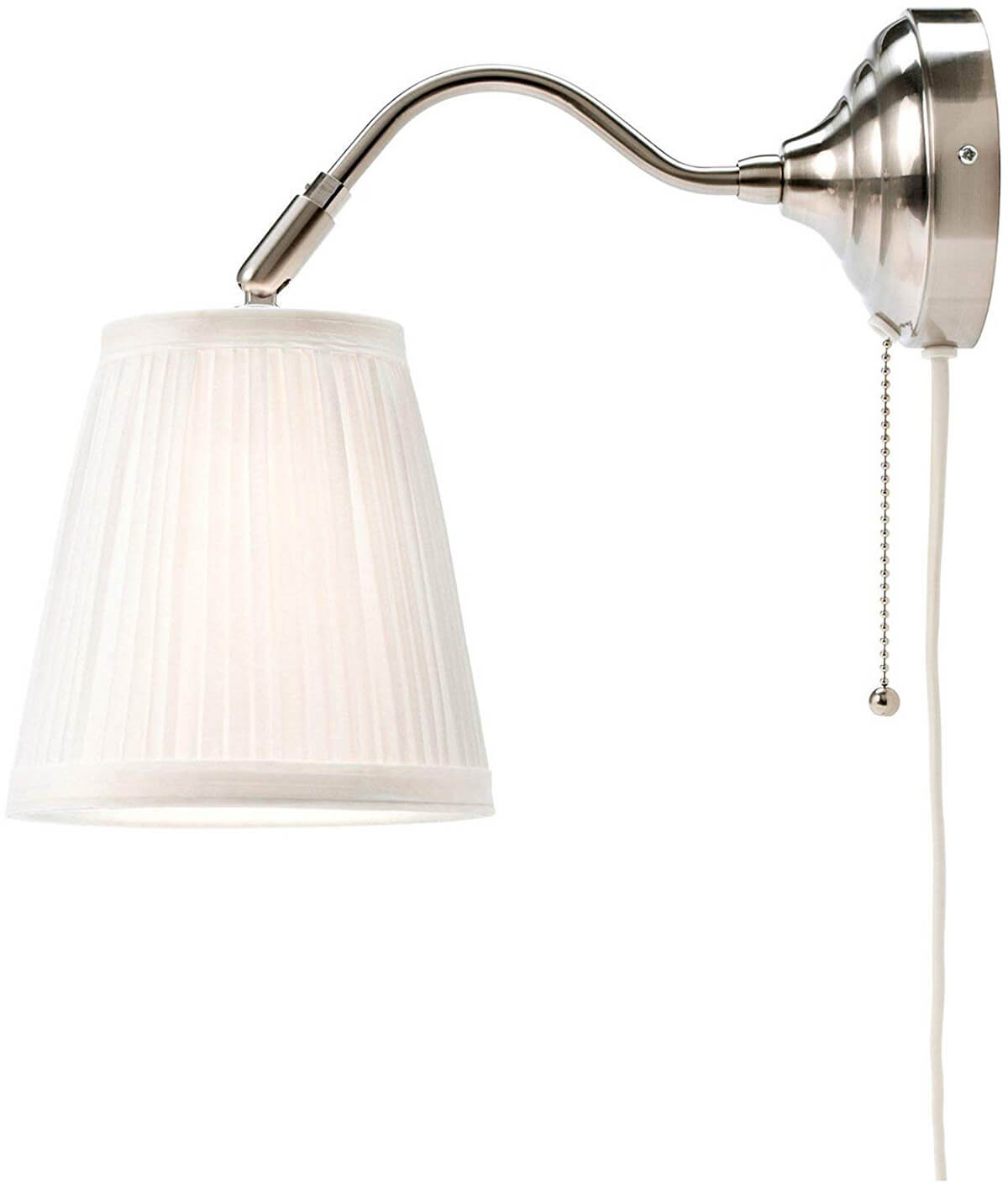 Bright White and Silver Contemporary Wall Lamp