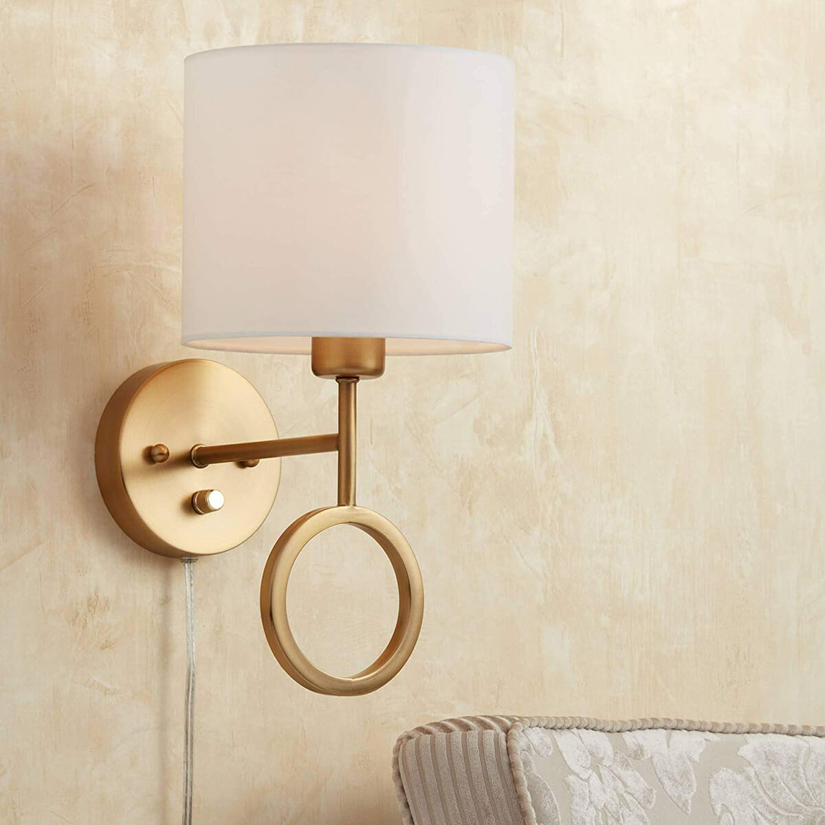 Artistic and Circular Brass Drop Plug Wall Light