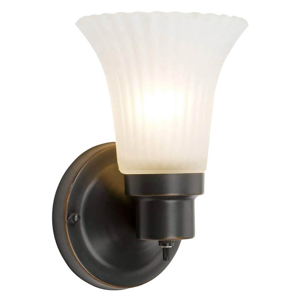 Elegant Rubbed Bronze Tapered Wall Light