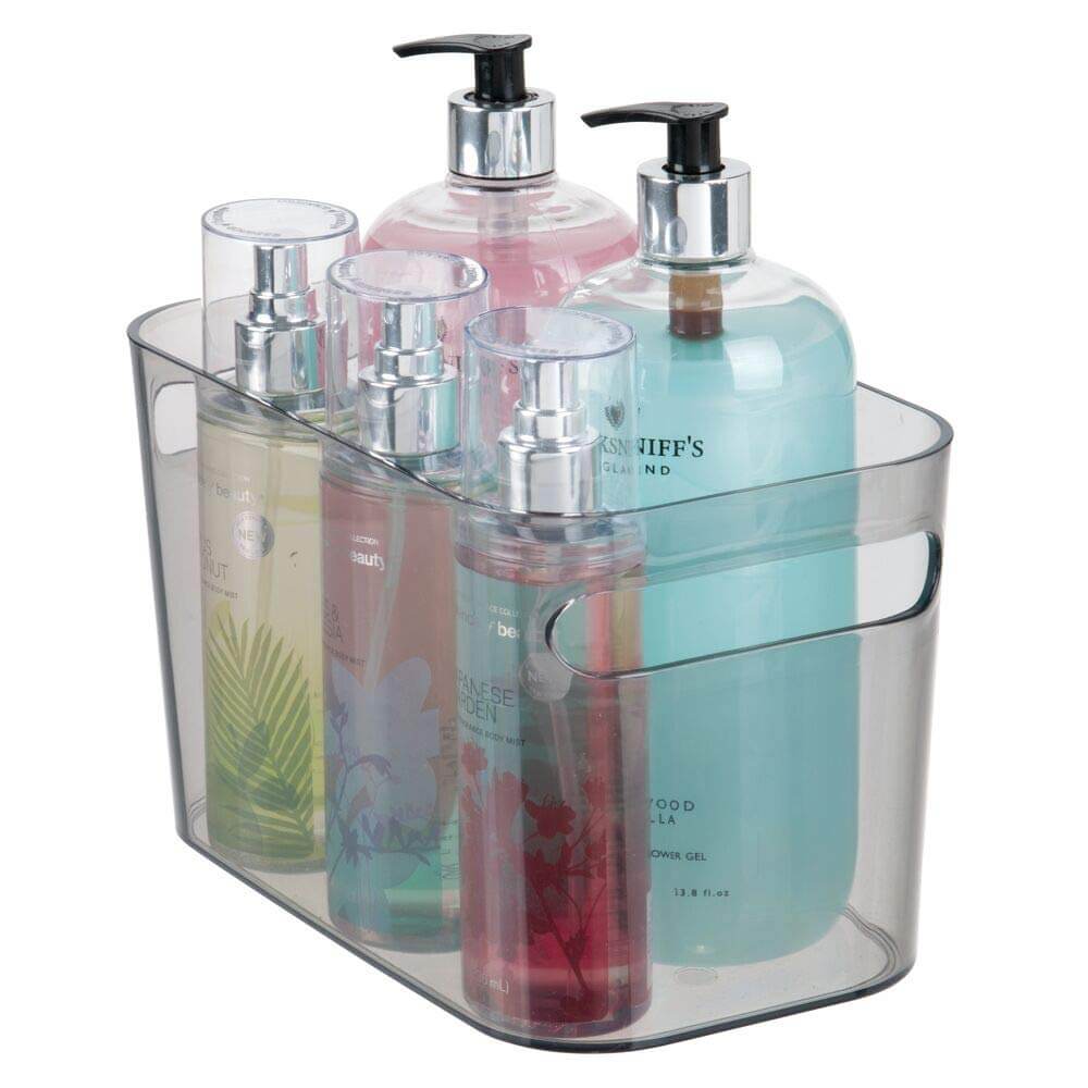 Plastic Countertop Bathroom Storage Bins with Handles