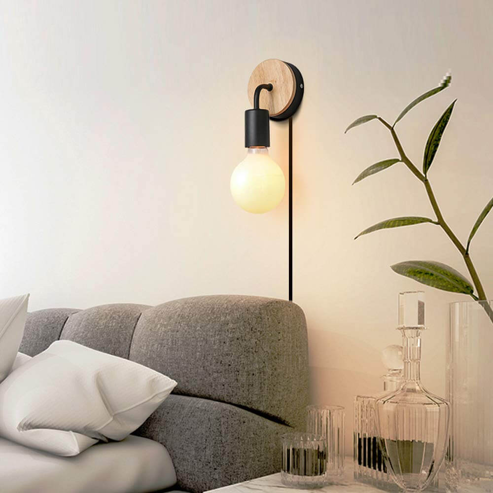 Cute and Simple Round Bulb Headboard Wall Light