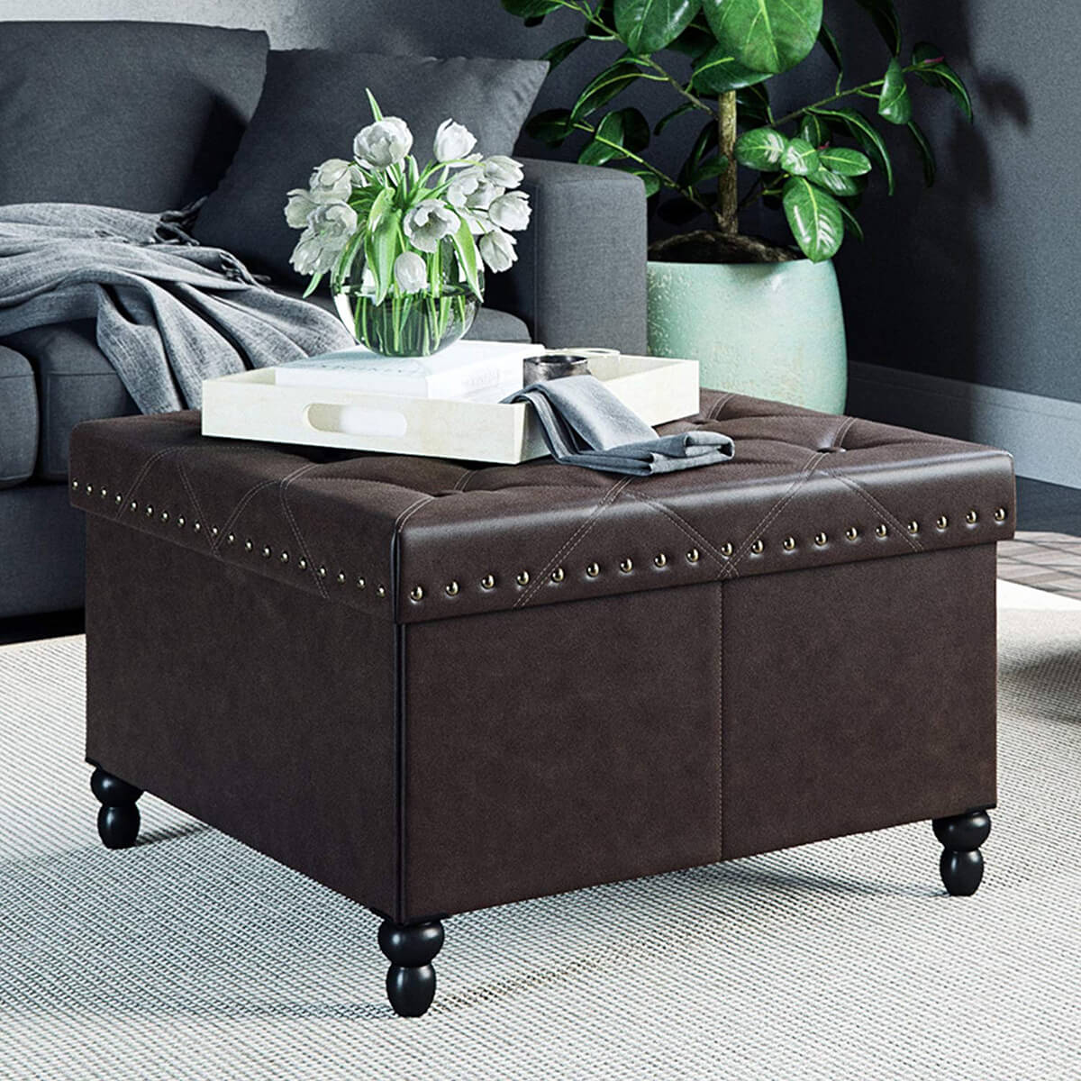 Nathan James Large Foldable Storage Ottoman