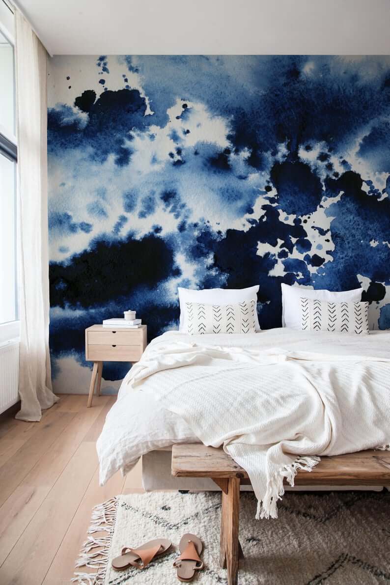 Beautiful Watercolor Peel-and-Stick Wallpaper for Bedroom