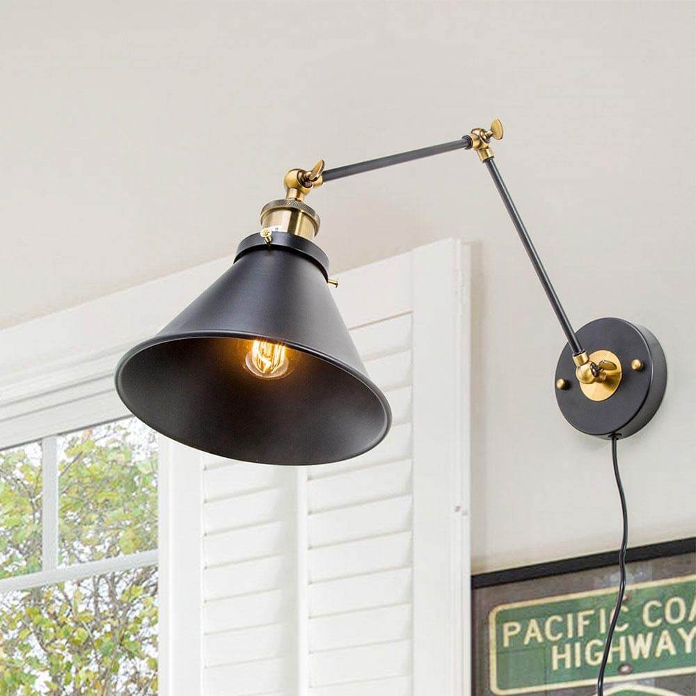 Gold and Black Antique-Inspired Sconce