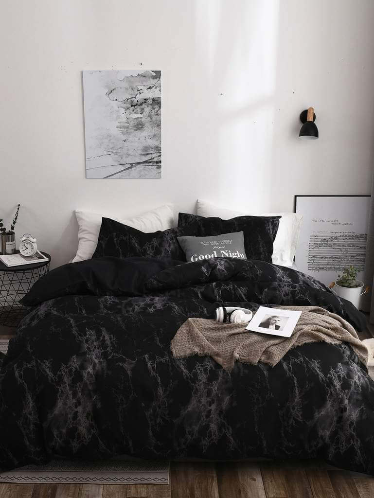 Ý tưởng trang trí phòng ngủ bằng đá cẩm thạch đen