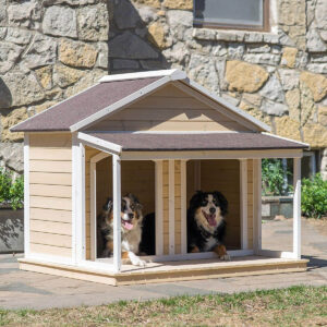 Deluxe Outdoor Double Dog House — Homebnc