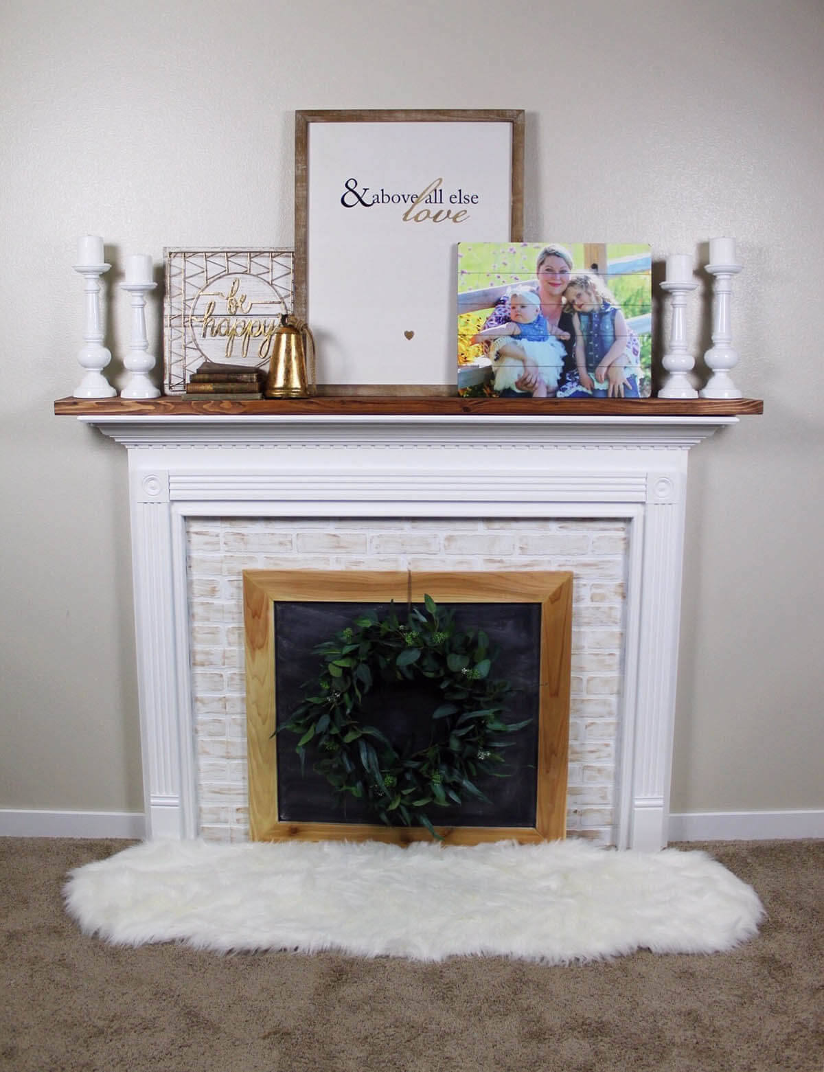 fireplace wooden frame