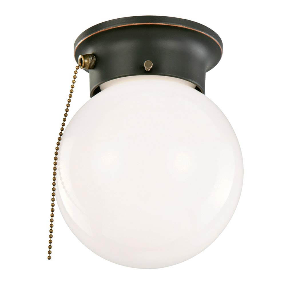 Pull String White Orb Light