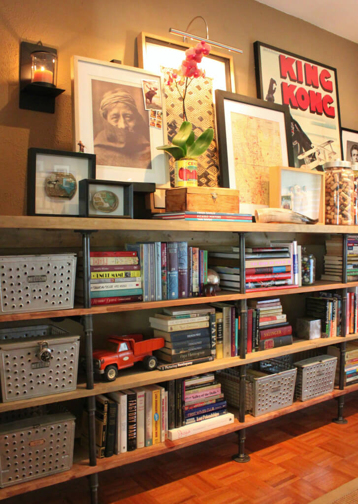 Esturdy, Affordable, and Chic Pipe Bookshelf