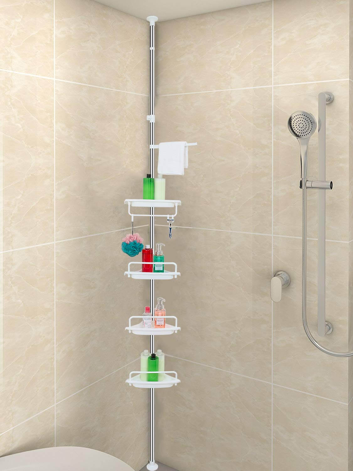 Four-Shelf Shower Corner Organizer