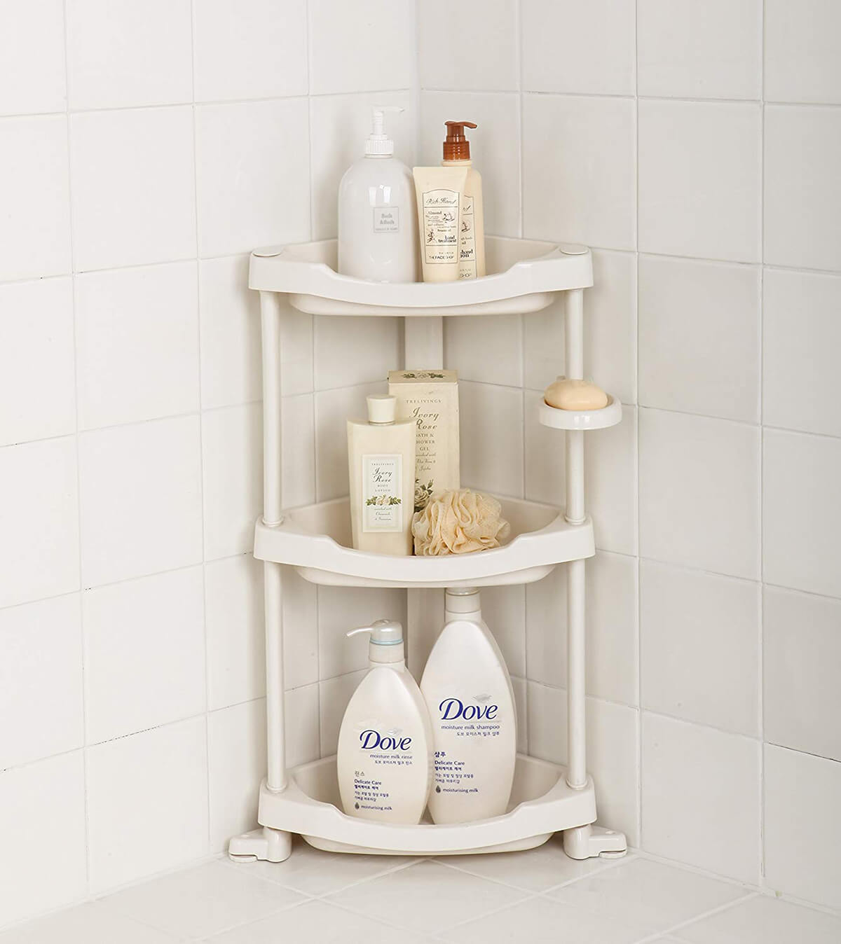 Simple and Compact Plastic Corner Shelf