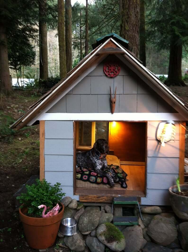 big wooden dog houses