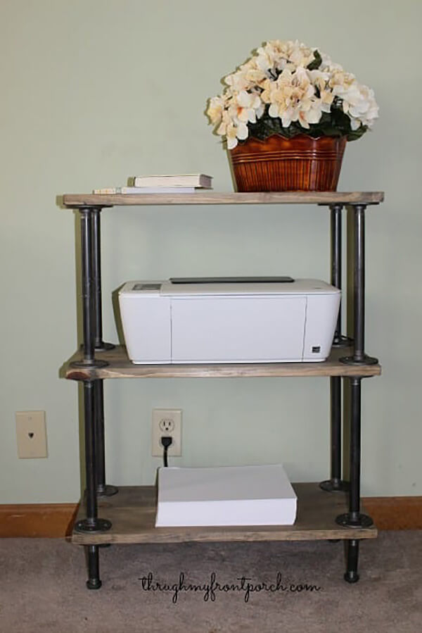 DIY Pipe Shelf Design Home Office Solution