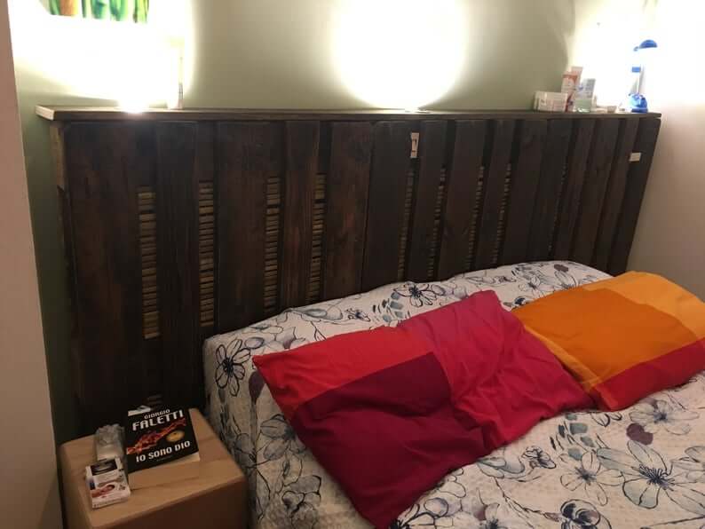 Handmade Wooden Pallet Headboard with Uplighting