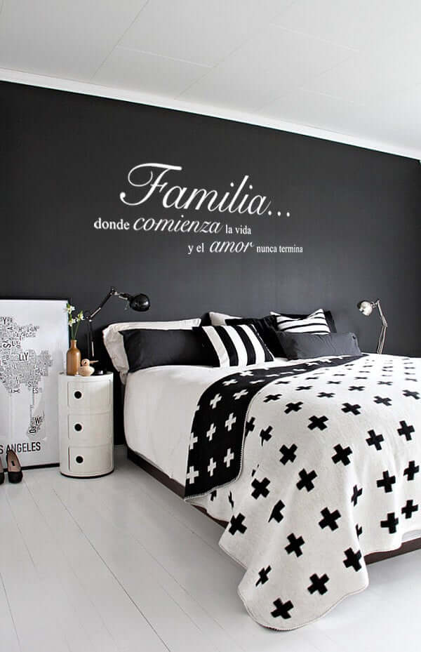 Familia Wall Art Black Bedroom Design Idea