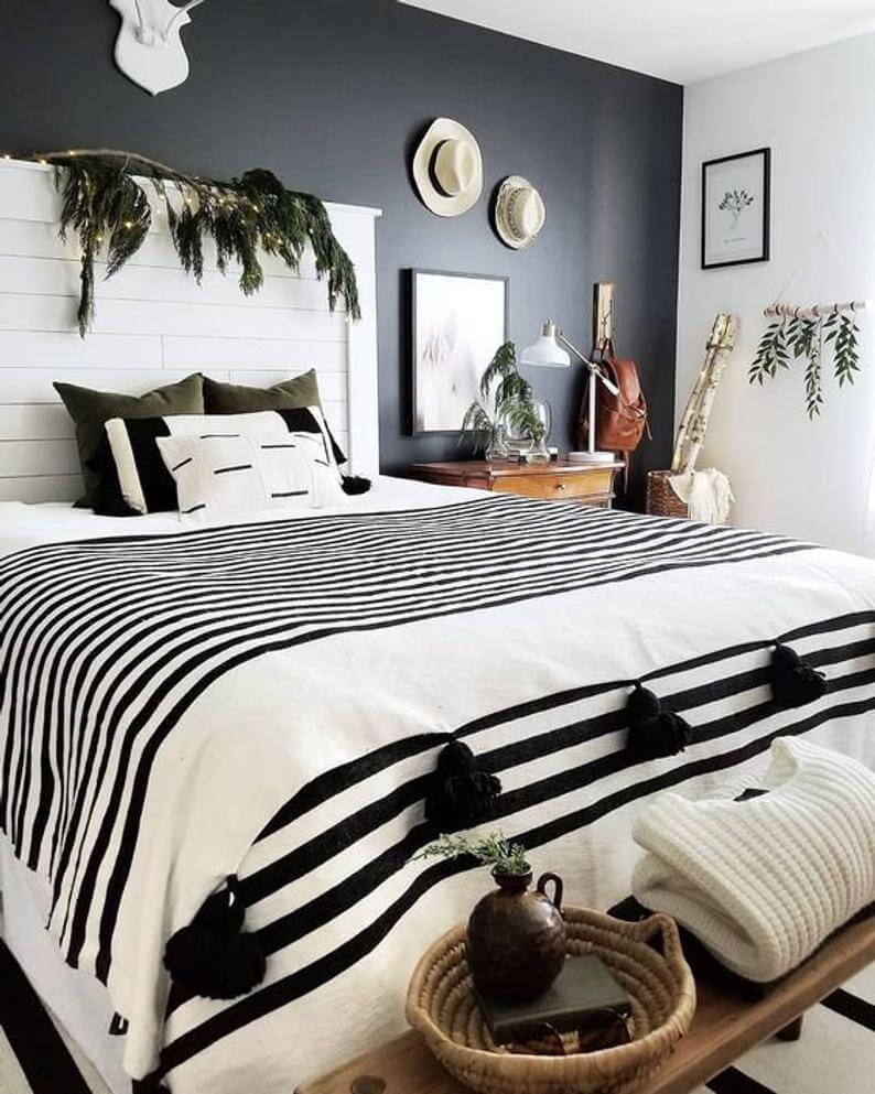 Twinkle Tropical Black Bedroom Design Idea