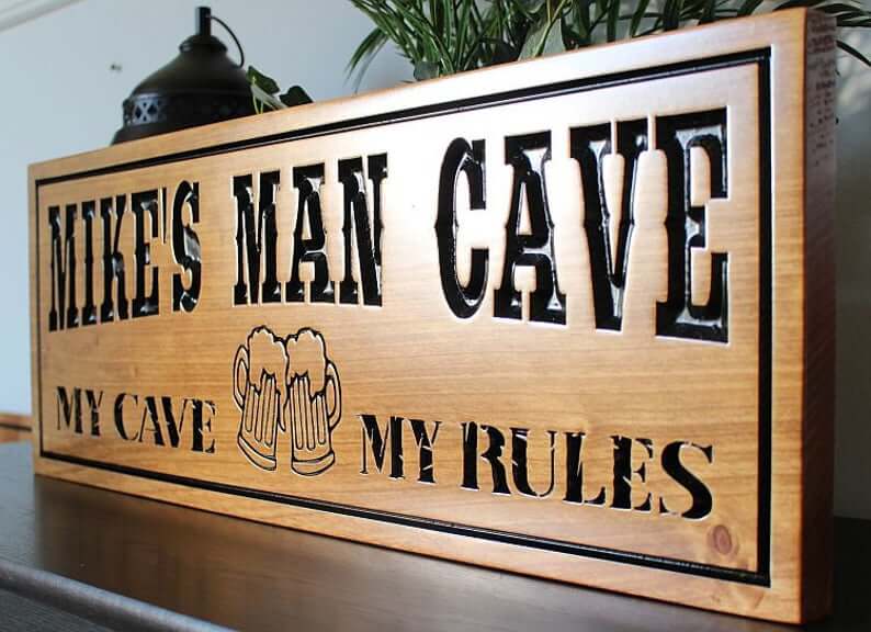 Personalised MAN CAVE Metal Sign Door Pub Bar Garage Shed Den ENTER AT OWN RISK 
